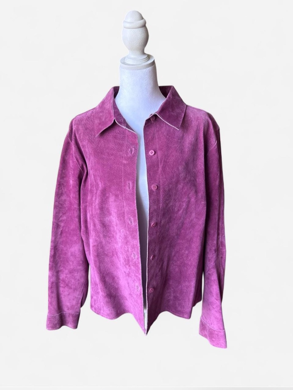 VINTAGE Bagatelle Rich Plum Genuine Suede Leather Shacket L